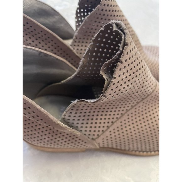 Eileen Fisher Leaf Split Booties Soft Suede Size 7.5 Vero Cuoio Tan Comfort - Picture 11 of 11